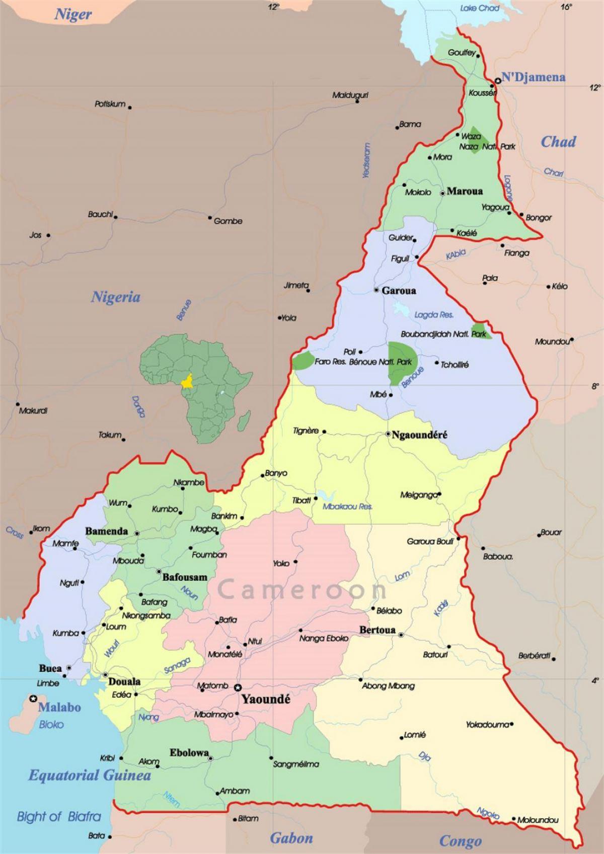 Камерун африкийн газрын зураг